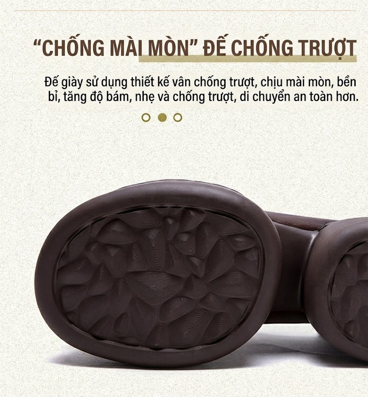 Giày Lười Nữ Đế Dày Phong Cách Retro Chiều Cao Đế Khoảng 6cm Màu Đen, Nâu chi tiết 4