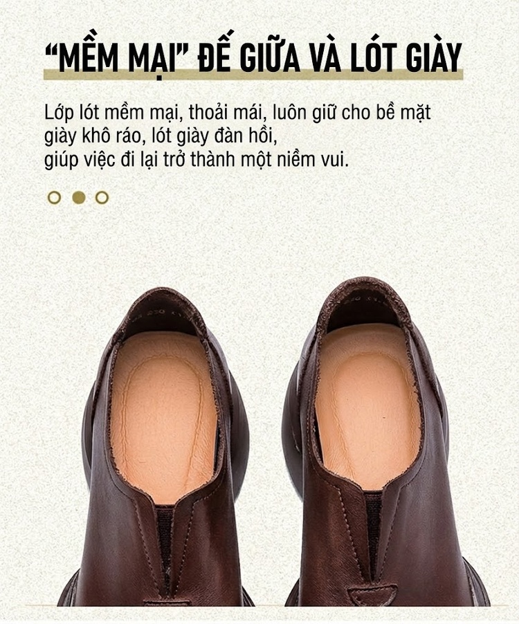 Giày Lười Nữ Đế Dày Phong Cách Retro Chiều Cao Đế Khoảng 6cm Màu Đen, Nâu chi tiết 5