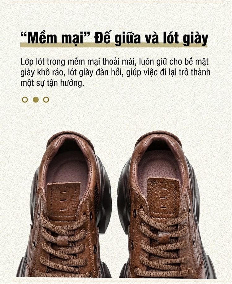 Giày Lười Nữ Lưới Thoáng Khí Chiều Cao Đế Khoảng 5cm Màu Nâu, Đen, Kem chi tiết 5