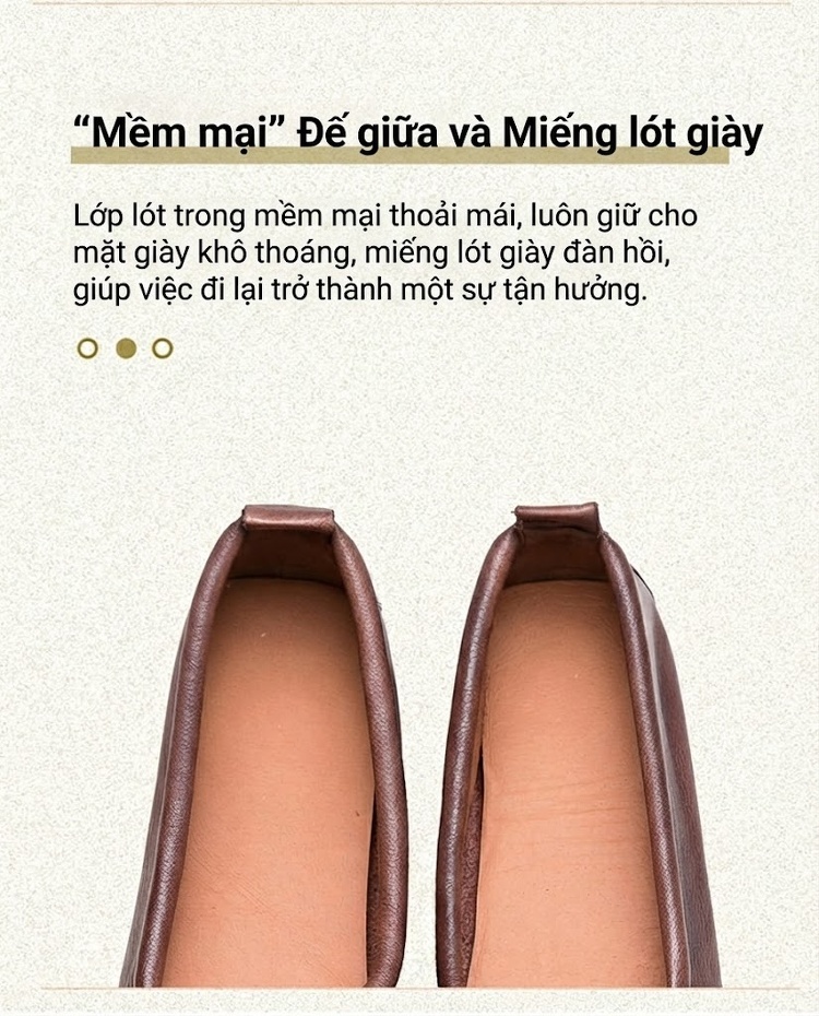 Giày Lười Nữ Mũi Vuông Da Bóng Đế Bệt Chiều Cao Đế Khoảng 1cm Màu Đen, Nâu chi tiết 5