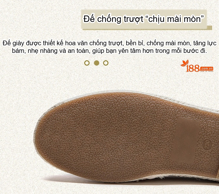 Giày Lười Nữ Vải Dệt Mùa Hè Chiều Cao Đế Khoảng 2cm Màu Kem, Nâu chi tiết 6