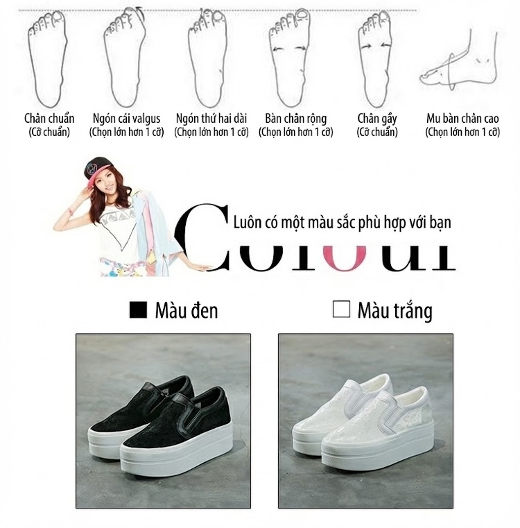 Giày Lười Nữ Vải Lưới Lỗ Thoáng Khí Chiều Cao Đế Khoảng 5cm, Đính Ren, Dây Thun Màu Đen, Trắng chi tiết 4
