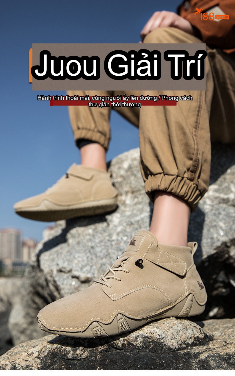 Giày Martin Cổ Cao Nam Buộc Dây Đế Bệt Chiều Cao Đế Khoảng 3cm Màu Xám, Nâu, Trắng, Be chi tiết 1
