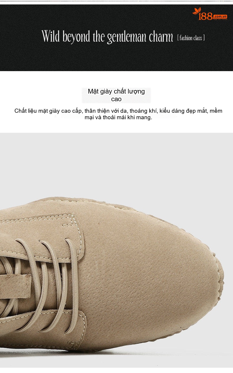 Giày Martin Cổ Cao Nam Buộc Dây Đế Bệt Chiều Cao Đế Khoảng 3cm Màu Xám, Nâu, Trắng, Be chi tiết 6