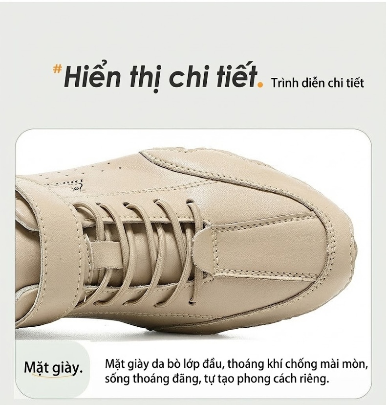 Giày Martin Cổ Cao Nữ Da Thật Lót Lông Đế Cao 3cm chi tiết 4