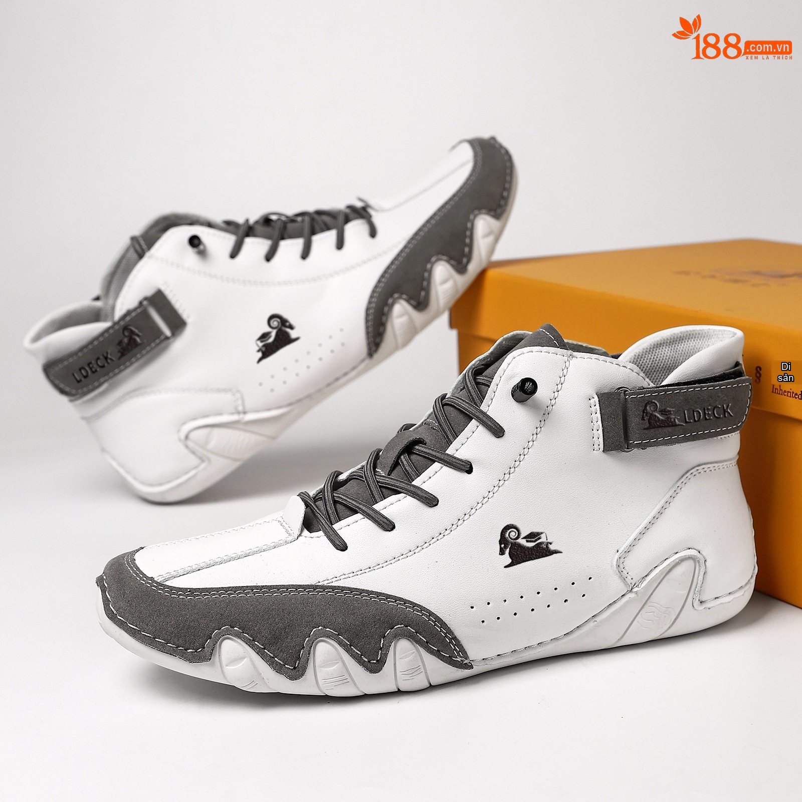 Giày Martin Cổ Cao Unisex Da Thật Chiều Cao Đế Khoảng 3cm Màu Trắng, Đen, Xám, Hồng...