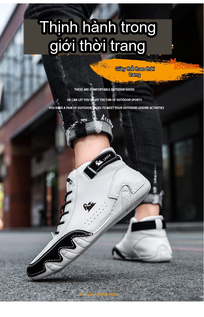 Giày Martin Cổ Cao Unisex Da Thật Chiều Cao Đế Khoảng 3cm Màu Trắng, Đen, Xám, Hồng... chi tiết 1
