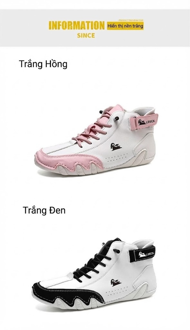 Giày Martin Cổ Cao Unisex Da Thật Chiều Cao Đế Khoảng 3cm Màu Trắng, Đen, Xám, Hồng... chi tiết 39