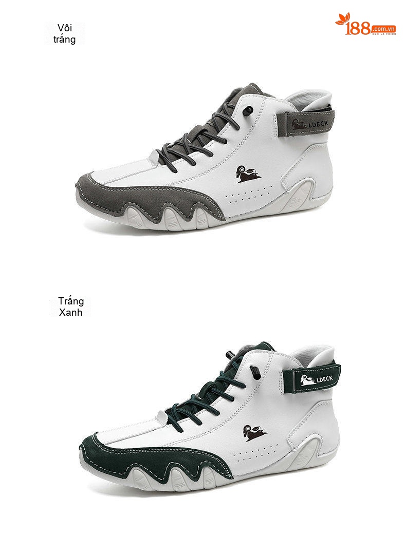 Giày Martin Cổ Cao Unisex Da Thật Chiều Cao Đế Khoảng 3cm Màu Trắng, Đen, Xám, Hồng... chi tiết 40