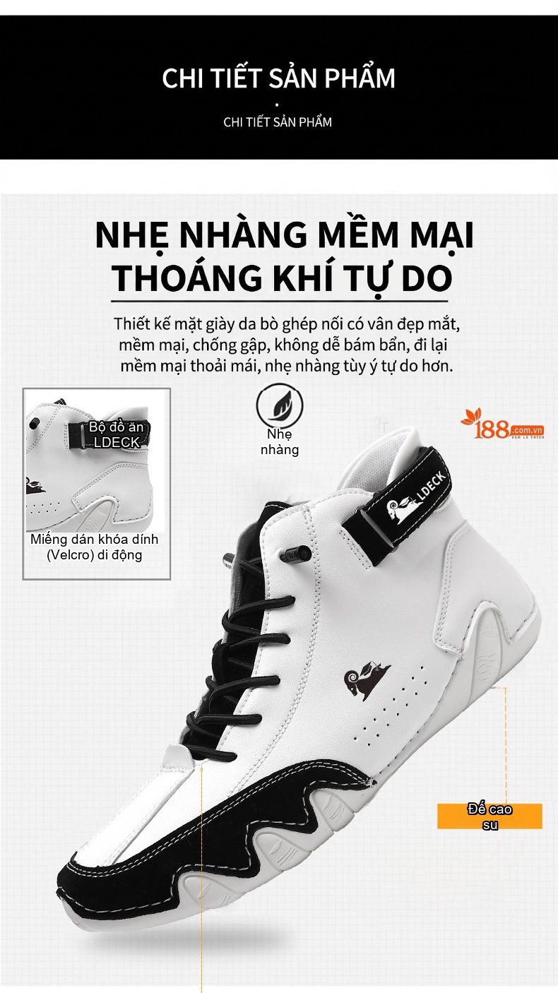 Giày Martin Cổ Cao Unisex Da Thật Chiều Cao Đế Khoảng 3cm Màu Trắng, Đen, Xám, Hồng... chi tiết 6