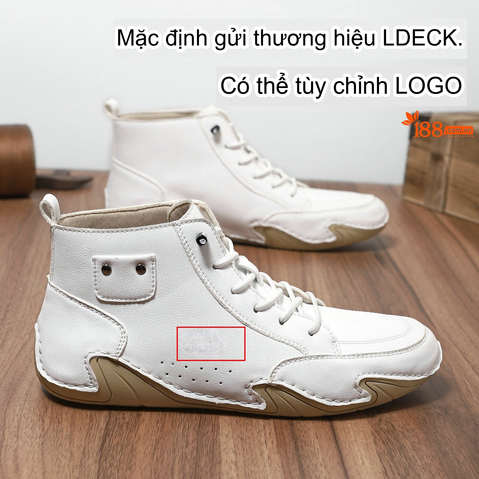 Giày Martin Nam Cổ Cao Buộc Dây Da Mờ Chiều Cao Đế Khoảng 3cm Màu Kem, Trắng, Đen, Xám