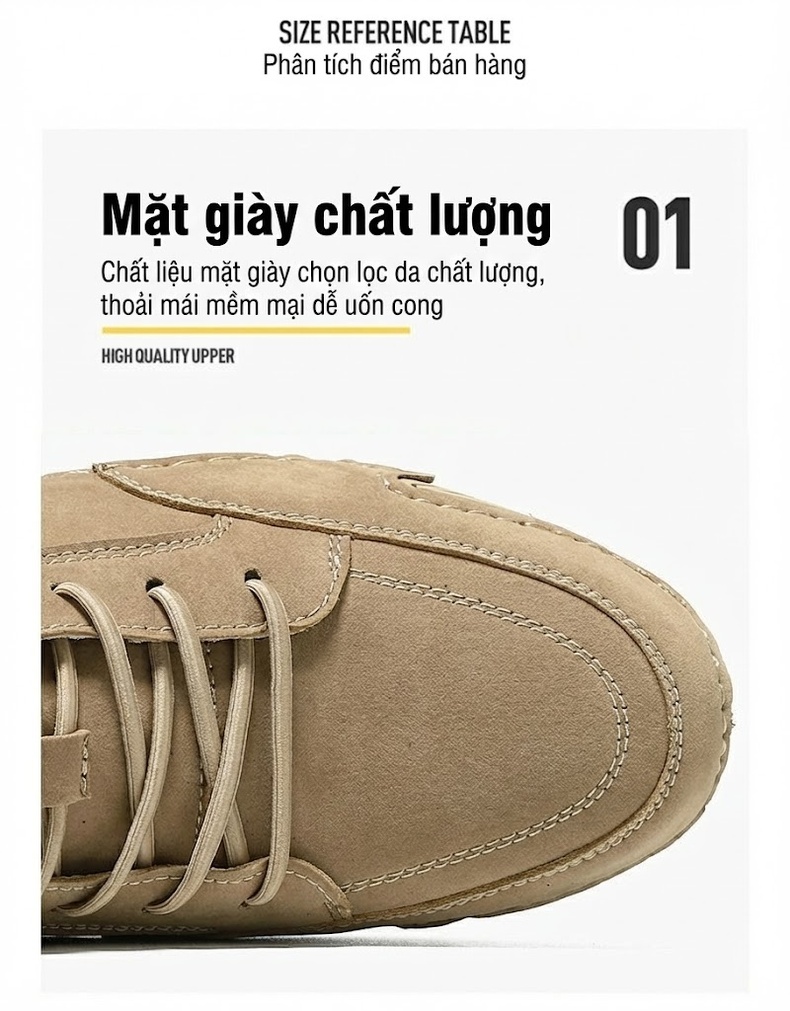 Giày Martin Nam Cổ Cao Buộc Dây Da Mờ Chiều Cao Đế Khoảng 3cm Màu Kem, Trắng, Đen, Xám chi tiết 6