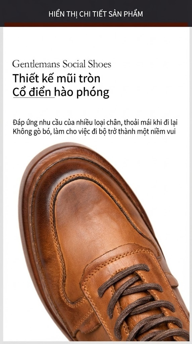 Giày Martin Nam Da Bò Cổ Cao Buộc Dây Chiều Cao Đế Khoảng 5cm Màu Nâu, Đen chi tiết 8