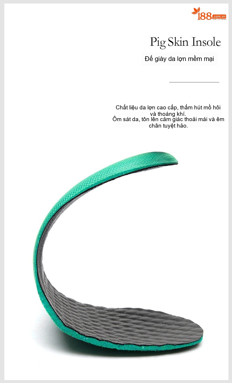 Giày Martin Nam Da Bò Cổ Cao Buộc Dây Chiều Cao Đế Khoảng 5cm Màu Nâu, Đen chi tiết 10