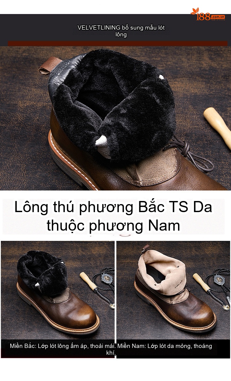 Giày Martin Nam Da Bò Cổ Ngắn Có Dây Chiều Cao Đế Khoảng 3cm Phong Cách Anh Quốc Màu Nâu chi tiết 6