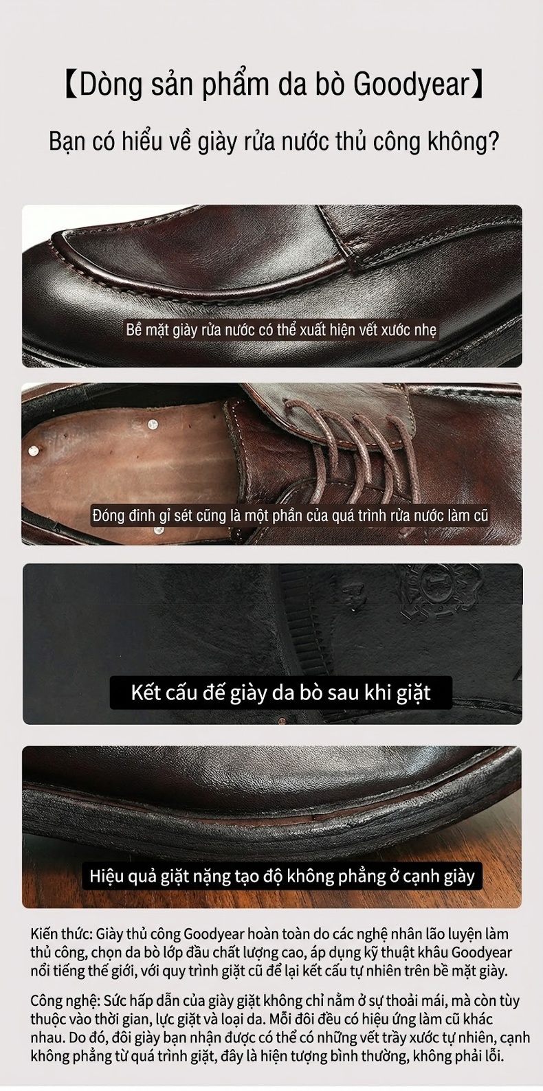 Giày Martin Nam Da Thật Cổ Cao Chiều Cao Đế Khoảng 3cm Màu Vàng Bò chi tiết 1