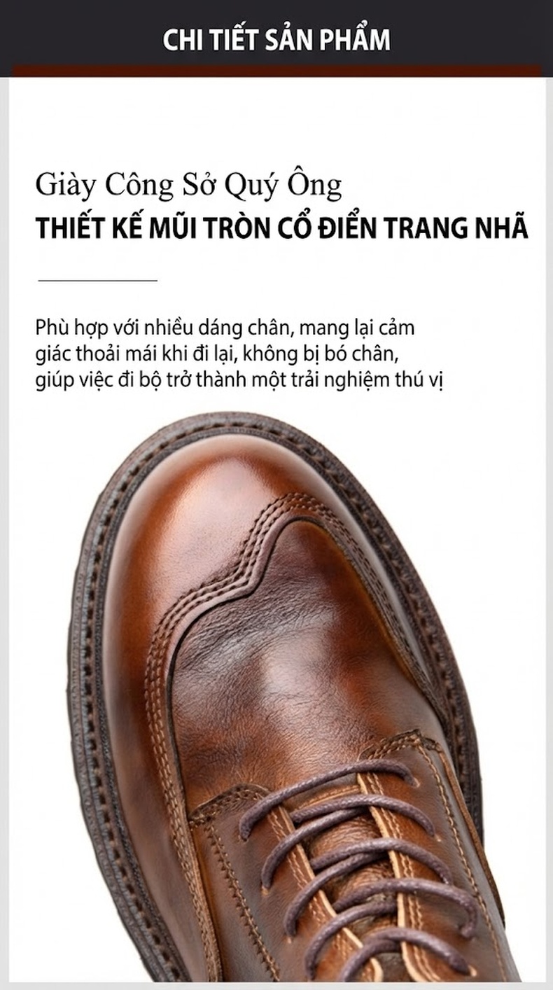 Giày Martin Nam Da Thật Cổ Cao Đế Dày Khoảng 5cm Phong Cách Anh Quốc Màu Đen, Nâu chi tiết 8