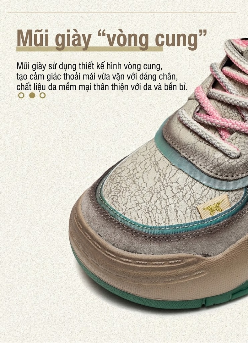 Giày Martin Nữ Cao Cổ Dáng Thể Thao Đế Bánh Mì Chiều Cao Đế Khoảng 5cm Màu Xám, Đen, Xanh chi tiết 3