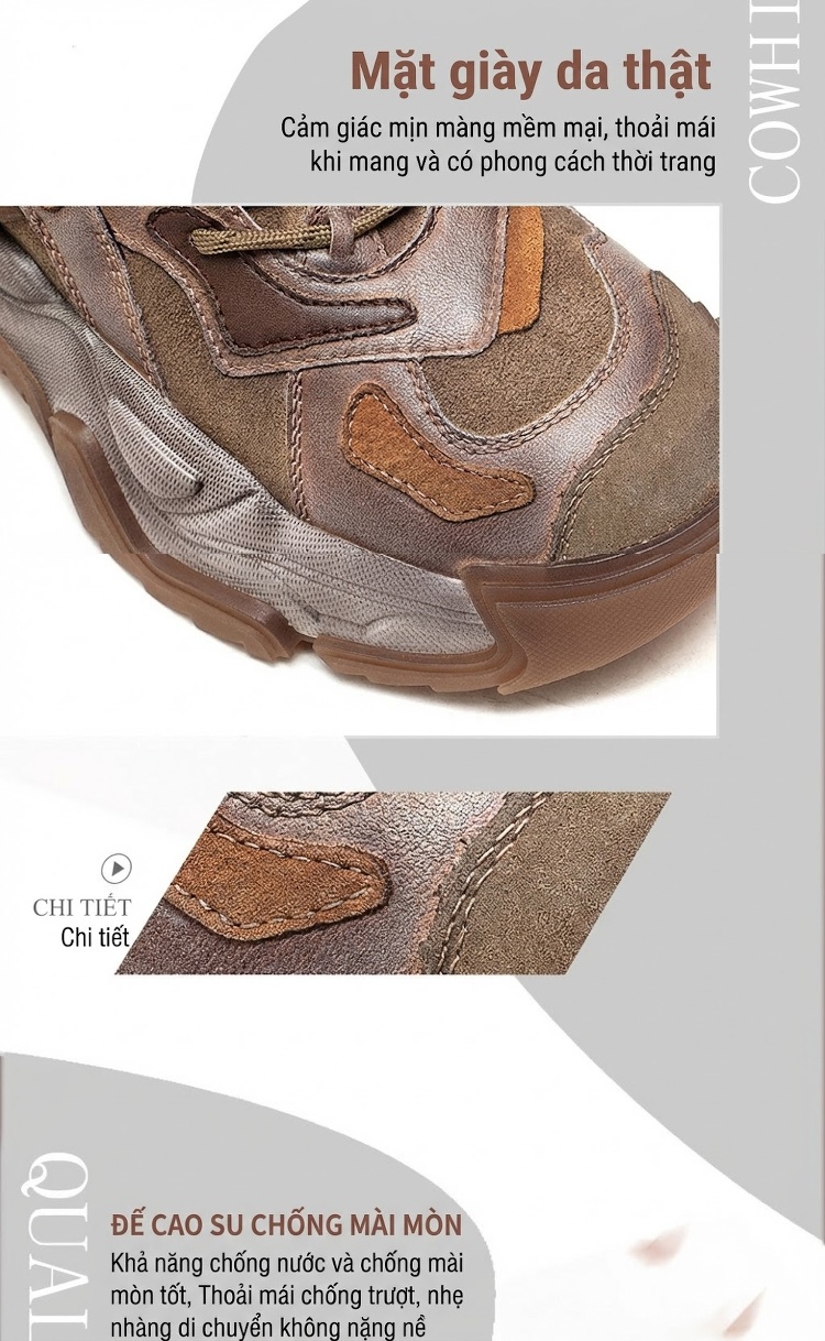 Giày Martin Nữ Cổ Cao Da Mờ Đế Dày Phong Cách Retro Chiều Cao Đế Khoảng 5cm Màu Nâu, Xám, Đen, Tím... chi tiết 3
