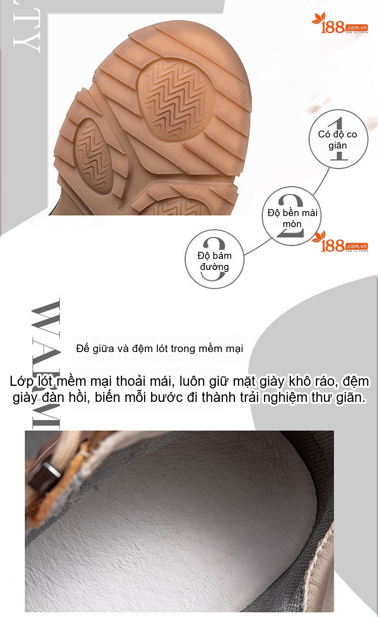 Giày Martin Nữ Cổ Cao Da Mờ Đế Dày Phong Cách Retro Chiều Cao Đế Khoảng 5cm Màu Nâu, Xám, Đen, Tím... chi tiết 4