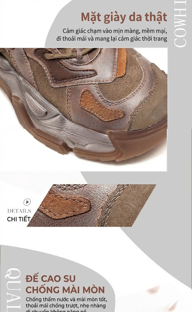 Giày Martin Nữ Cổ Cao Dây Buộc Đế Dày Phong Cách Retro Chiều Cao Đế Khoảng 5cm Màu Nâu, Xám, Đen, Tím... chi tiết 3