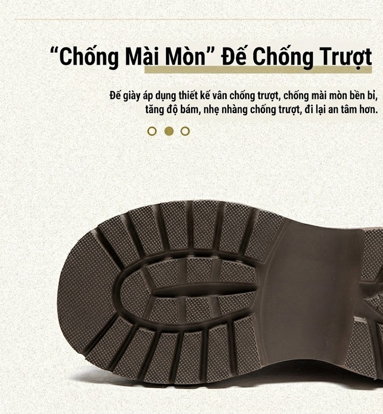 Giày Martin Nữ Cổ Cao Hở Bên Hông Da Mờ Chiều Cao Đế Khoảng 5cm Màu Nâu, Đen chi tiết 6