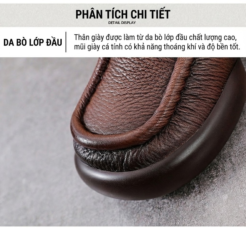 Giày Martin Nữ Da Bò Cổ Cao Buộc Dây Đế Bằng Chiều Cao Đế Khoảng 5cm Màu Nâu, Đen chi tiết 4