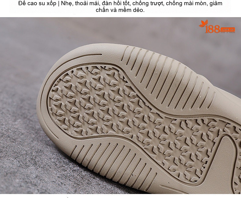 Giày Martin Nữ Da Bò Cổ Cao Đế Bánh Mì Chiều Cao Đế Khoảng 5cm Màu Kem, Đen chi tiết 7