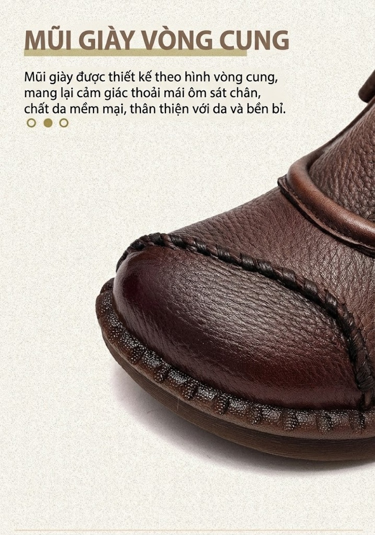 Giày Martin Nữ Da Bò Cổ Lửng Erased Màu Đen, Nâu Chiều Cao Đế Khoảng 2cm chi tiết 4