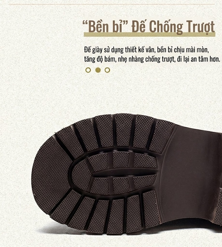 Giày Martin Nữ Da Bò Lót Lông Giữ Ấm Dáng Nhăn Khóa Bên Hông Chiều Cao Đế Khoảng 5cm Màu Nâu, Đen chi tiết 5