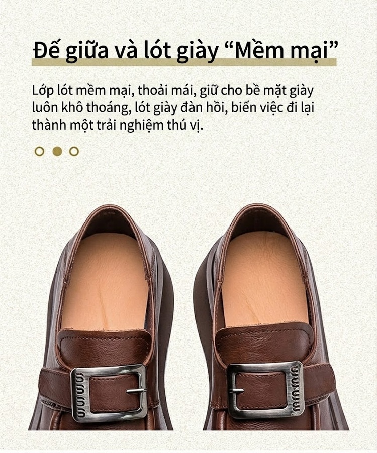 Giày Mary Jane Nữ Da Bóng Phong Cách Anh Quốc Chiều Cao Đế Khoảng 4cm Màu Đen, Nâu chi tiết 7