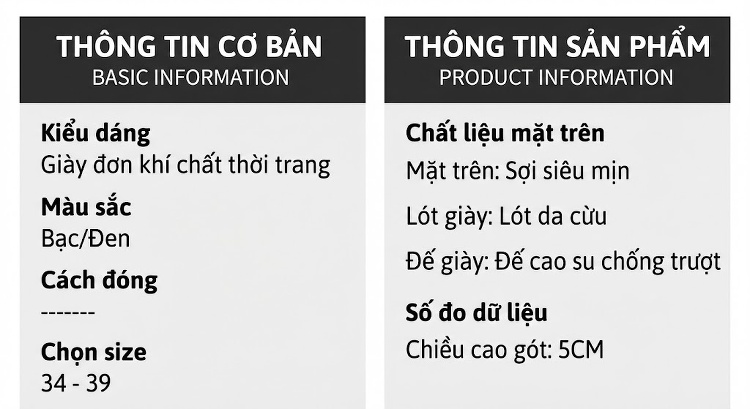 Giày Mary Jane Nữ Da Cừu Chiều Cao Đế Khoảng 3cm Gót Vuông Mũi Vuông Trang Trí Lông Màu Bạc, Đen chi tiết 6