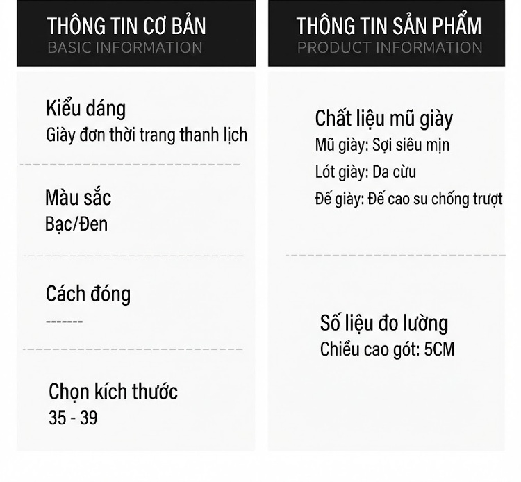 Giày Mary Jane Nữ Da Cừu Chiều Cao Đế Khoảng 5cm Mũi Nhọn Gót Vuông Quai Ngang Màu Bạc, Đen chi tiết 6