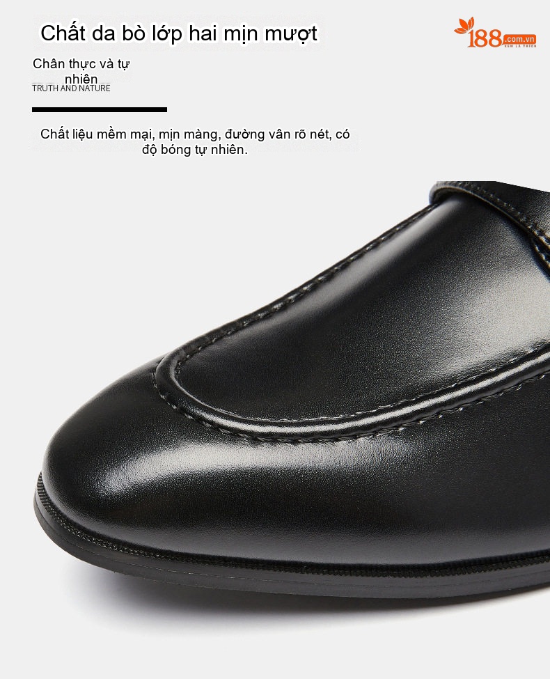 Giày Monkstrap Khóa Cài Nam Da Thật Mũi Nhọn Chiều Cao Đế Khoảng 3cm Màu Đen, Nâu chi tiết 3