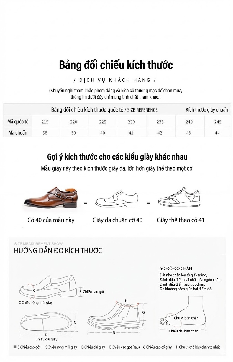 Giày Monkstrap Khóa Cài Nam Da Thật Mũi Vuông Chiều Cao Đế Khoảng 3cm Màu Nâu chi tiết 8