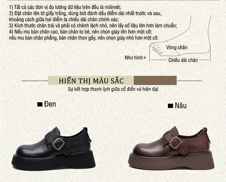 Giày Mules Nữ Da Bóng Đế Bánh Mì Chiều Cao Đế Khoảng 5cm Màu Đen, Nâu chi tiết 2