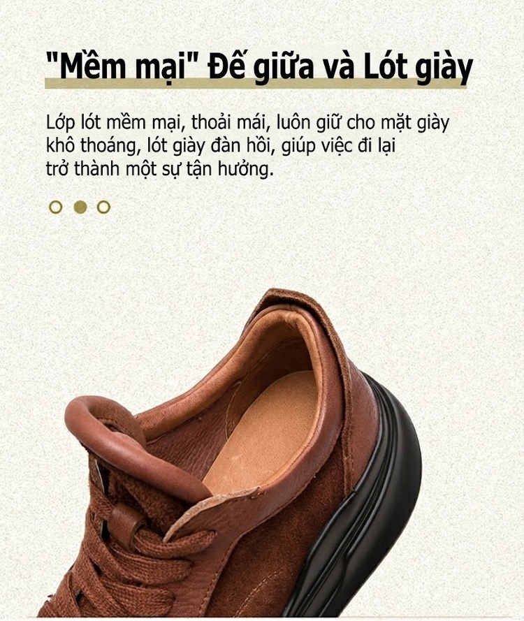 Giày Nữ Cột Dây Da Bò Đế Dày Phong Cách Retro Chiều Cao Đế Khoảng 5cm Màu Nâu, Đen chi tiết 5