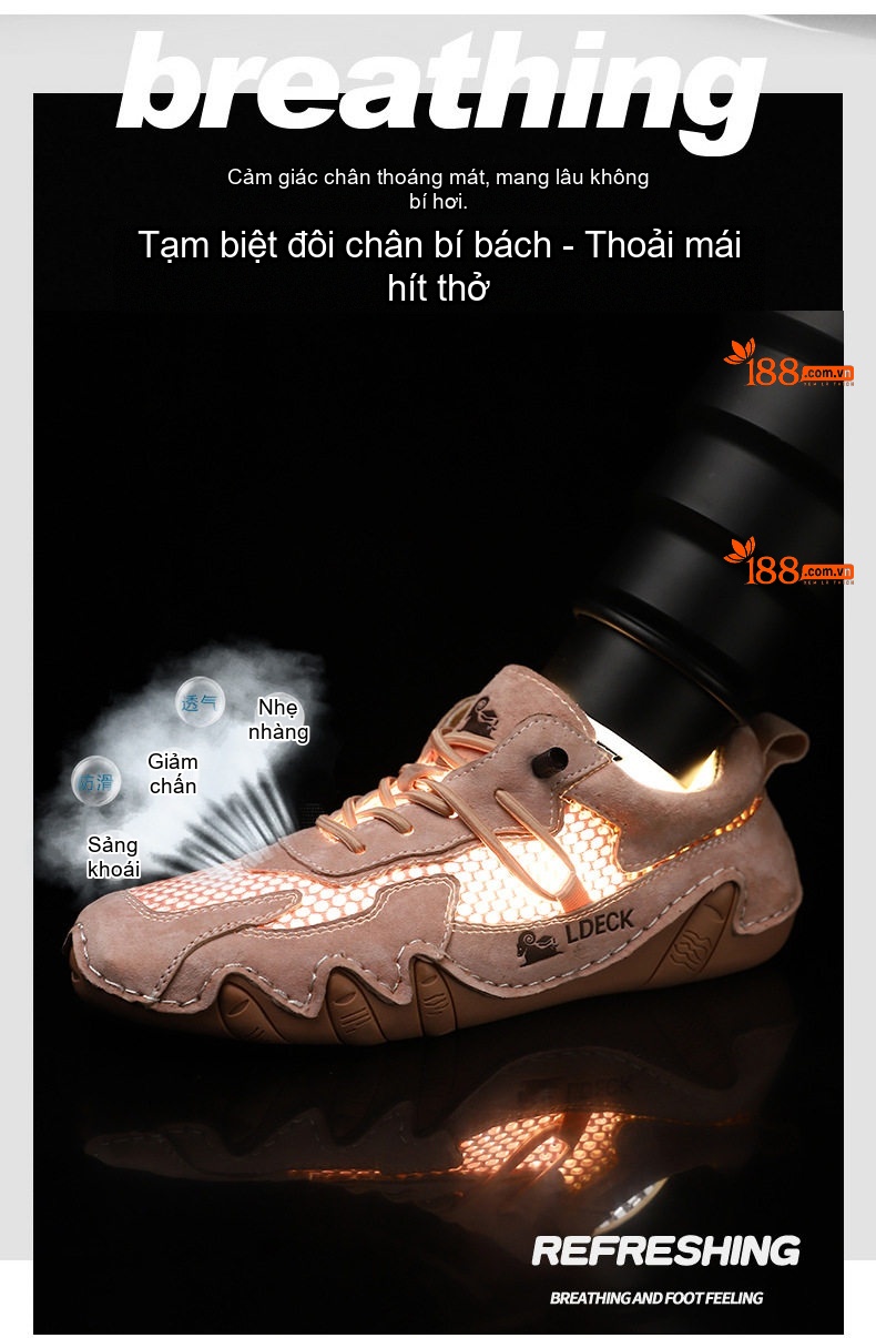 Giày Outdoor Nam Nữ Lớn Vải Lưới Thoáng Khí Buộc Dây Chiều Cao Đế Khoảng 3cm Màu Be, Hồng, Xám chi tiết 2