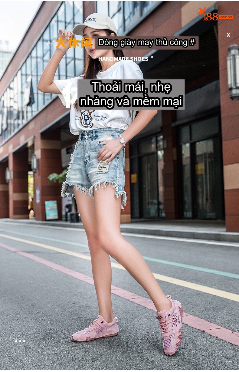 Giày Outdoor Nam Nữ Lớn Vải Lưới Thoáng Khí Buộc Dây Chiều Cao Đế Khoảng 3cm Màu Be, Hồng, Xám chi tiết 1