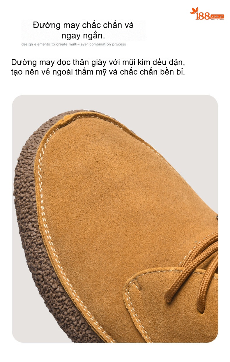 Giày Oxford Nam Da Mờ Đế Dày Chiều Cao Đế Khoảng 3cm Màu Nâu, Xám, Kem chi tiết 10