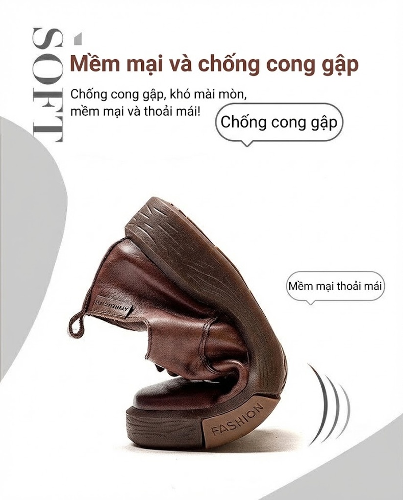 Giày Oxford Nữ Da Bò Buộc Dây Chiều Cao Đế Khoảng 3cm Phong Cách Vintage Màu Nâu, Đen chi tiết 3