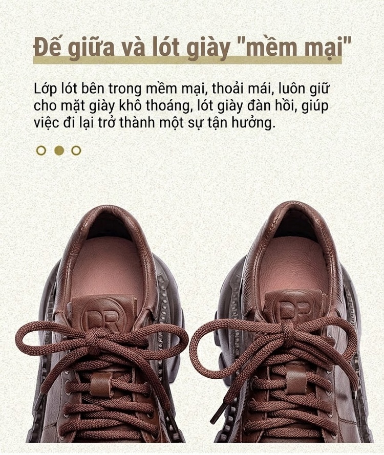 Giày Oxford Nữ Da Bò Đế Bánh Mì Chiều Cao Đế Khoảng 5cm Màu Đen, Nâu chi tiết 5