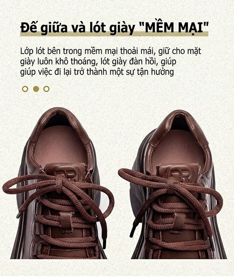 Giày Oxford Nữ Da Bò Đế Bánh Mì Chiều Cao Đế Khoảng 6cm Màu Đen, Nâu chi tiết 6