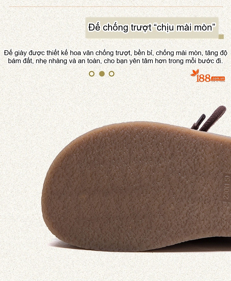 Giày Oxford Nữ Da Bò Đế Bệt Chiều Cao Đế Khoảng 3cm Màu Vàng, Nâu chi tiết 5