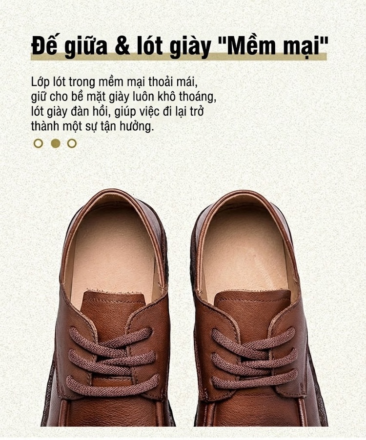 Giày Oxford Nữ Da Bò Đế Xuồng Chiều Cao Đế Khoảng 4cm Màu Đen, Nâu chi tiết 6