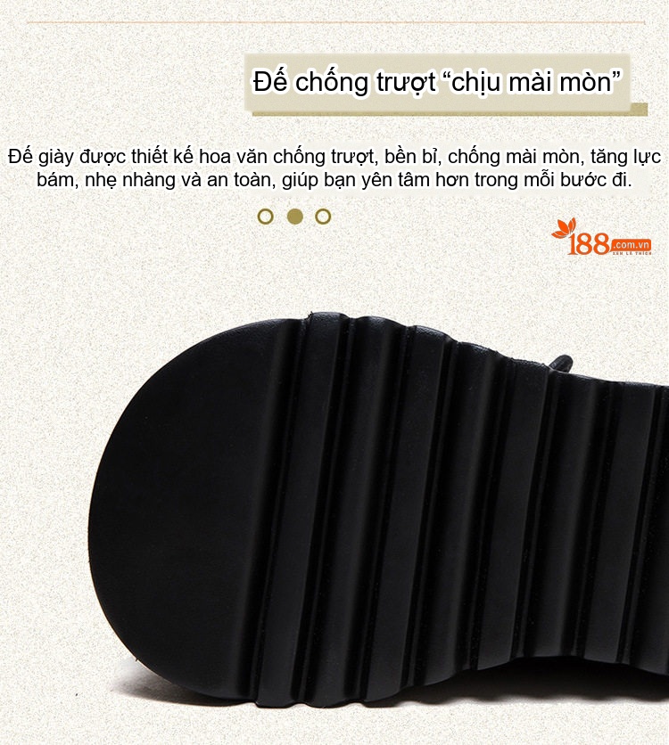 Giày Oxford Nữ Da Bò Dệt Chiều Cao Đế Khoảng 5cm Màu Đen chi tiết 4