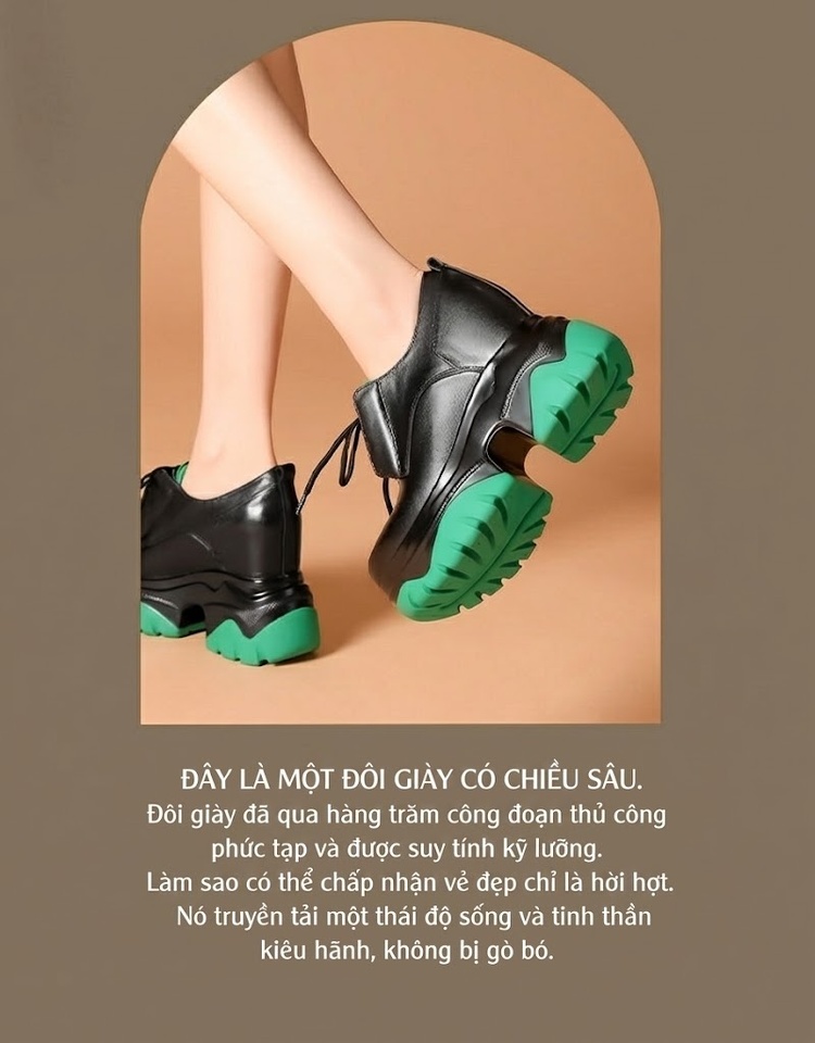 Giày Oxford Nữ Da Bóng Đế Dày Chiều Cao Đế Khoảng 5cm Màu Trắng, Đen chi tiết 1