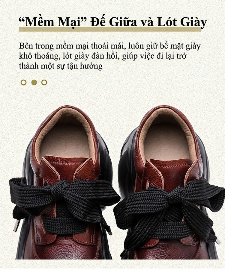 Giày Oxford Nữ Da Mờ Đế Dày Chiều Cao Đế Khoảng 6cm Màu Đen, Nâu chi tiết 5