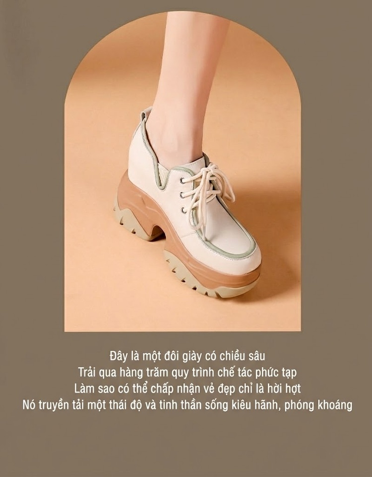 Giày Oxford Nữ Dây Buộc Da Bóng Chiều Cao Đế Khoảng 10cm Phong Cách Retro Màu Trắng, Đen chi tiết 1