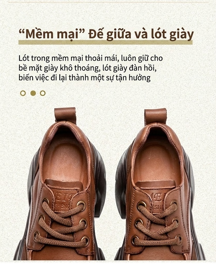 Giày Oxford Nữ Đế Bánh Mì Cao Cấp Chiều Cao Đế Khoảng 6cm Phong Cách Vintage Màu Đen, Nâu, Kem... chi tiết 6